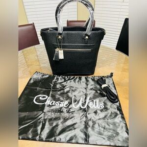 New with tags Black Textured Tote Bag with dust bag